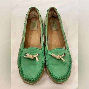 Ugg Women’s Chivon Slip On Moccasin, Mint Green, Sz 5. Gently worn.